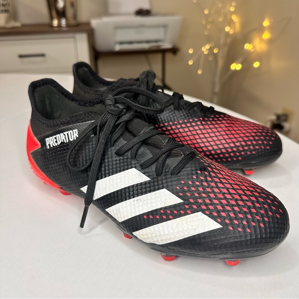 Adidas Predator Black and Red Sports Footwear Cleats